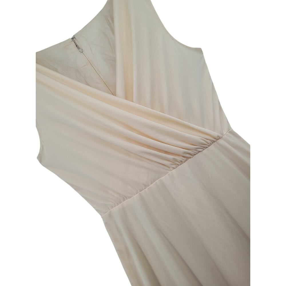Vintage 70s Handmade Maxi Dress Drape Bodice Minimalist Classic Long Silhouette